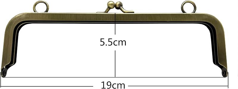 Rectangle Glue-In Kiss-Lock Purse Frame, 7 1/2" x 2 3/16" (19 x 5.5 cm)