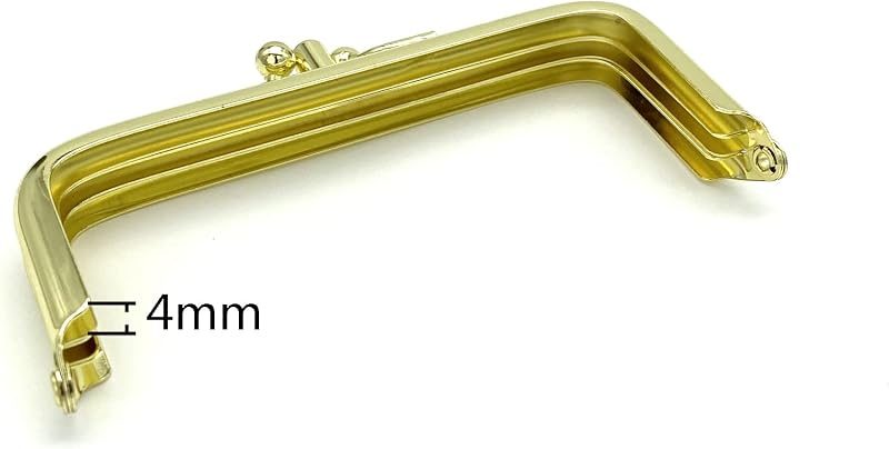 Rectangle Double-Pocket Glue-In Kiss-Lock Purse Frame, 4" x 1 3/4" (10 x 4.5 cm)