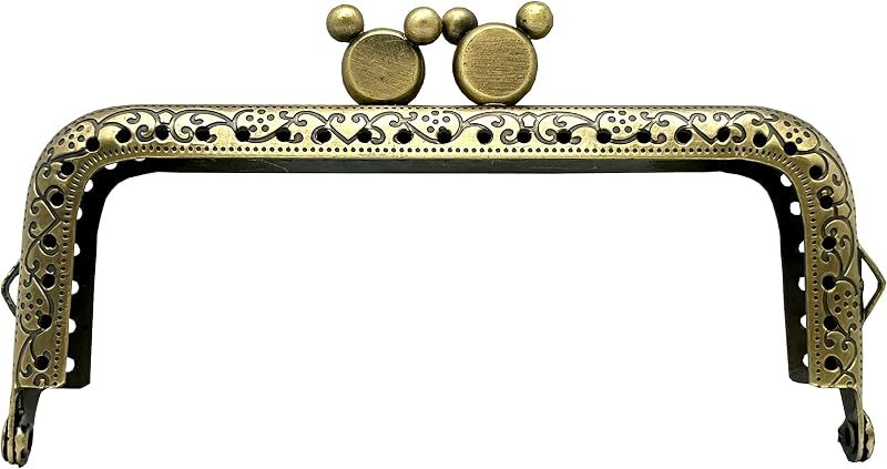 Rectangle Sew-In Kiss-Lock Purse Frame, 4 1/4" x 1 3/4" (11 x 4.5 cm) - Large 12mm Ball Clasp