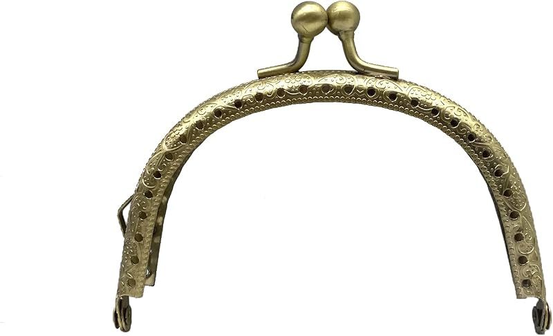 Half-Round Sew-In Kiss-Lock Purse Frame, 3 3/4" x 2 3/16" (9.5 x 5.5 cm)