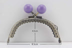 Half-Round Color-Ball Sew-In Kiss-Lock Purse Frame, 9 x 4 cm