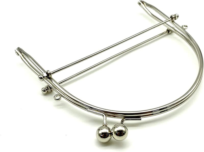 Sew-In Kiss-Lock Purse Frame with Handle, 6 1/8" x 5 3/4" (15.5 x 14.5 cm)