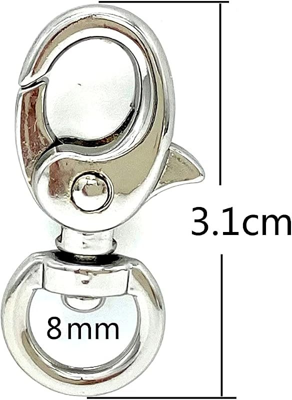 Mini Oval Trigger Clasp, Swivel Round Eye (8mm)