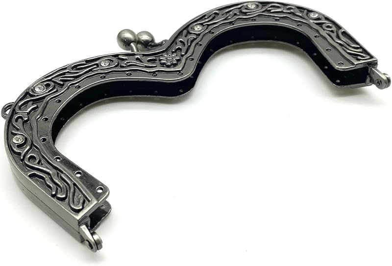 Vintage Embossed Sew-In Kiss-Lock Purse Frame, 5" x 3" (12.5 x 7.5 cm)