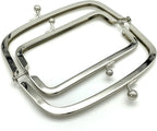 Rectangle Double-Pocket Glue-In Kiss-Lock Purse Frame, 12 x 5.5 cm