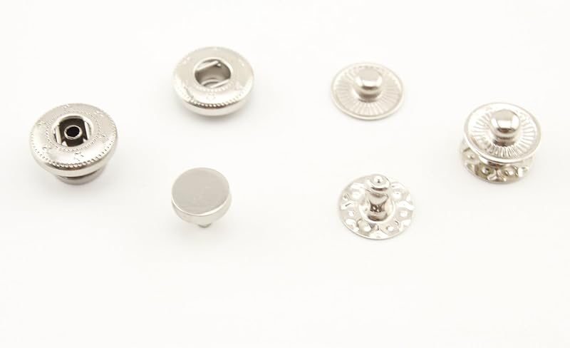 Zinc Alloy Flat top Cap snap Fastener Buttons Washable Press Stud for Sewing Leather Craft Clothing - Flat-Cap Snap…