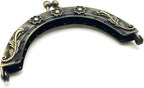Vintage Embossed Sew-In Kiss-Lock Purse Frame, 3 1/2" x 2" (9 x 5 cm)
