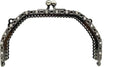 Vintage Embossed Rhinestone Sew-In Kiss-Lock Purse Frame, 5" x 3" (12.5 x 7.5 cm)