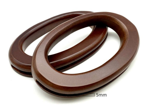 6 1/2" (16.5 cm) oval ring Wood grommet bag purse handles for knitting bag purse making Coffee