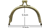 Half-Round Sew-In Kiss-Lock Purse Frame, 3 3/4" x 2 3/16" (9.5 x 5.5 cm)
