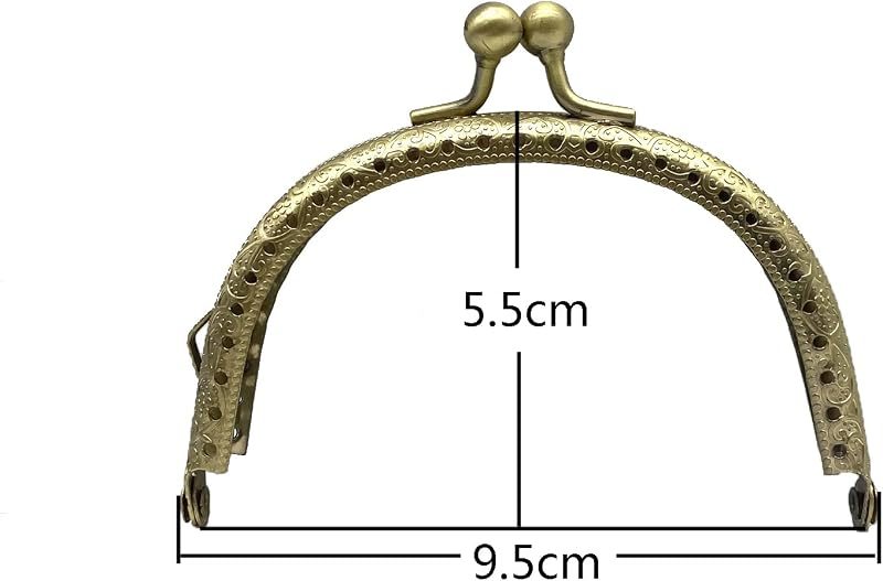 Half-Round Sew-In Kiss-Lock Purse Frame, 3 3/4" x 2 3/16" (9.5 x 5.5 cm)