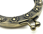 Vintage Embossed Sew-In Kiss-Lock Purse Frame, 3 1/2" x 2" (9 x 5 cm)