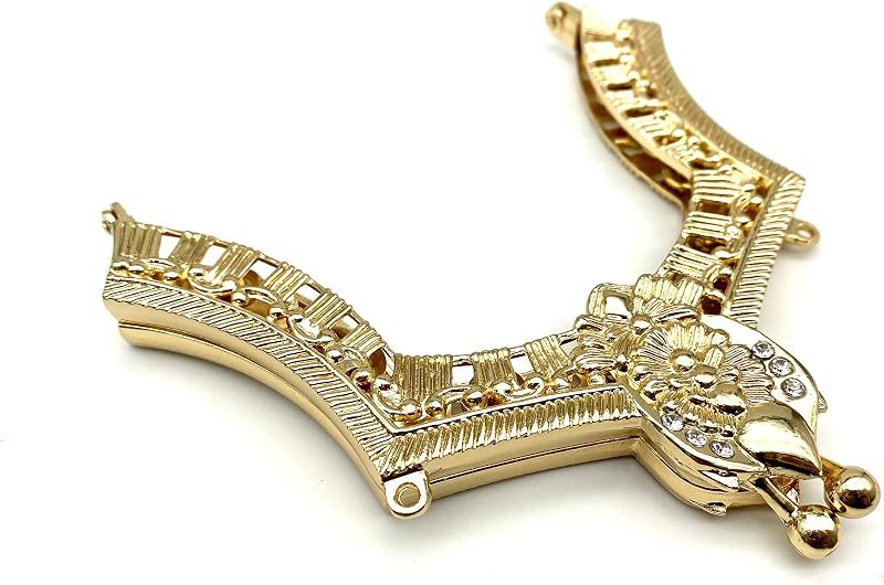 Vintage Embossed Screw-In Kiss-Lock Purse Frame, 4 3/4" x 4 1/2" (12 x 11.5 cm)