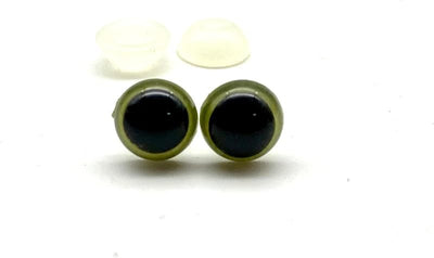 Plastic Safety Eyes with washers / 24 pcs Pale Green - 5/16" (8 mm)