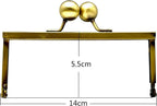 Rectangle Glue-In Kiss-Lock Purse Frame, 5 1/2" x 2 3/16" (14 x 5.5 cm)