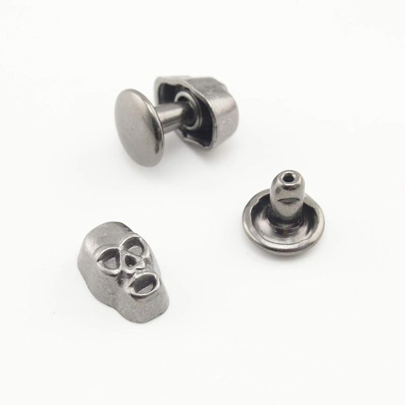 Skull Head Studs Rivets Zinc alloying Double Cup Decorative for Punk Leather Purse Bag Clothing Shoes