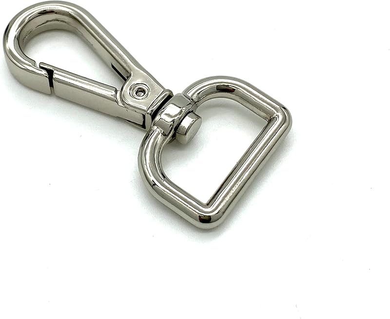 Pear Push-Gate Swivel Snap Hook, D-Ring Eye (3/4")