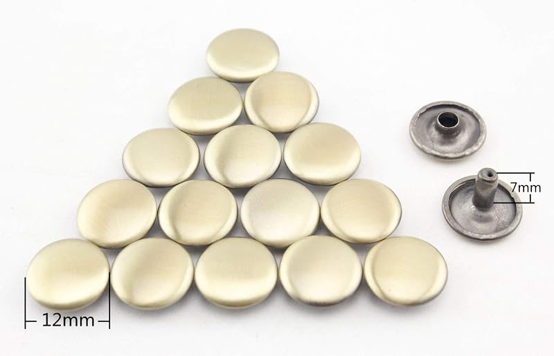 Double Flat Rivet Solid Brass Double Cap, Purse Rivet Studs for Leather Bag Making Clothing Shoes Anti Bronze