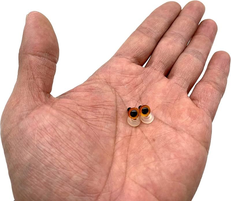 Plastic Safety Eyes with washers / 28 pcs Tea