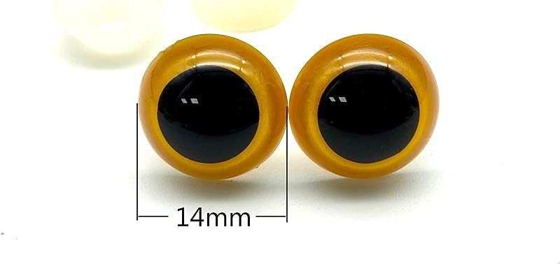 Plastic Safety Eyes with washers / 14 pcs Wheat