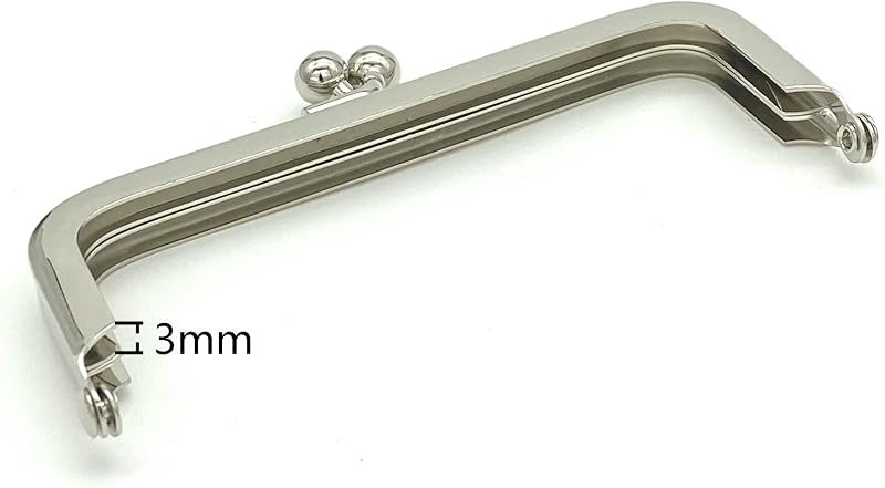 Rectangle Glue-In Kiss-Lock Purse Frame, 4" x 1 5/8" (10 x 4 cm)