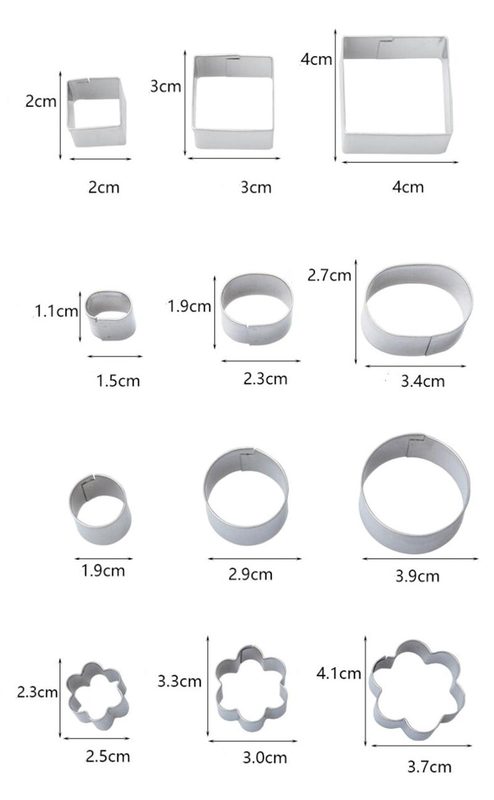 24 style stainless steel polymer Clay Cutters Fondant Cookie Cutter Tools -Triangle circle square heart Hexagon