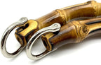 U Shape Bamboo Bag Purse Handles with D Ring for Knitting Bag Purse Handle Making / Natural