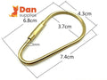 Solid Brass Screw-Lock Key Ring, Teardrop (7.4 x 4.3 cm)