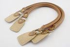 Sew-In Genuine Leather Purse Handles with Alloy Clasps