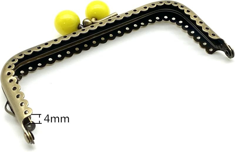 Heart Color-Ball Sew-In Kiss-Lock Purse Frame, 11 x 5 cm