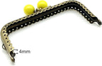 Heart Color-Ball Sew-In Kiss-Lock Purse Frame, 11 x 5 cm
