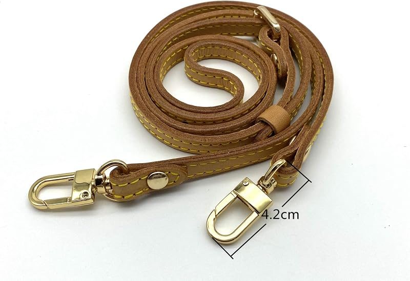 Genuine Leather Double-Sided Adjustable Handmade Vachetta Bag Purse Cross Body Strap with Hooks Replacement…
