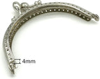 Half-Round Olive-Clasp Sew-In Kiss-Lock Purse Frame, 3 3/4" x 2 3/16" (9.5 x 5.5 cm)