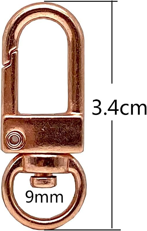 Mini Square-Top Push-Gate Swivel Clasp, Round Eye