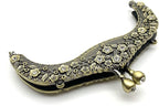 Vintage Embossed Sew-In Kiss-Lock Purse Frame, 5" x 2 5/8" (12.5 x 6.5 cm)