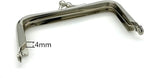 Rectangle Glue-In Kiss-Lock Purse Frame, 3 1/2" x 1 5/8" (9 x 4 cm) - 6mm Ball Clasp