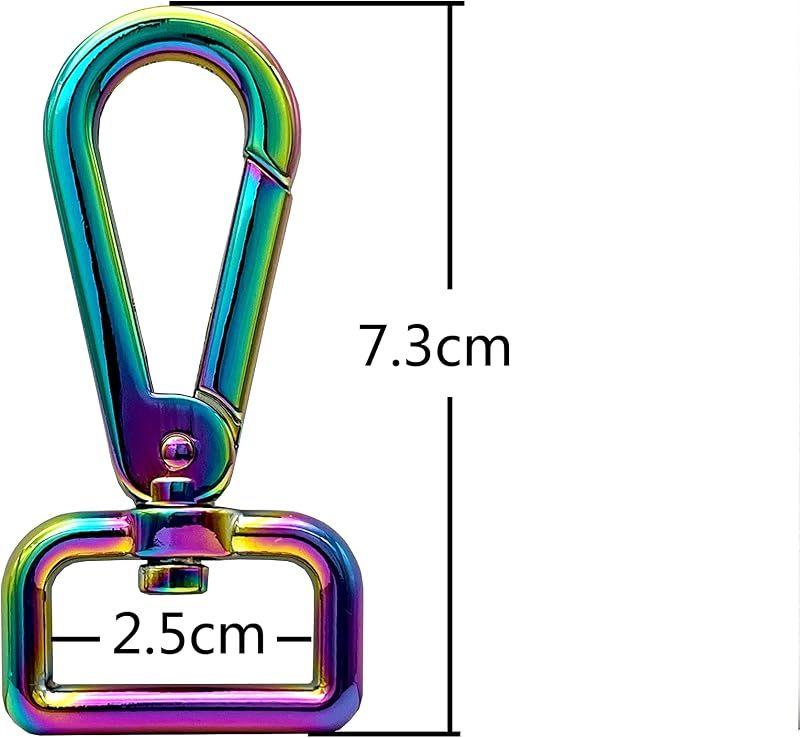Dog leash purse snap swivel hooks, slider and rectangle ring for bag purse dog collar making repair / Rainbow colorful