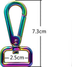 Dog leash purse snap swivel hooks, slider and rectangle ring for bag purse dog collar making repair / Rainbow colorful