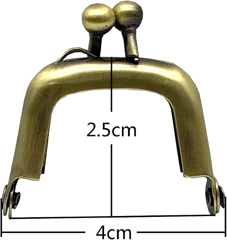 Rectangle Glue-In Kiss-Lock Purse Frame, 1 5/8" x 1" (4 x 2.5 cm)