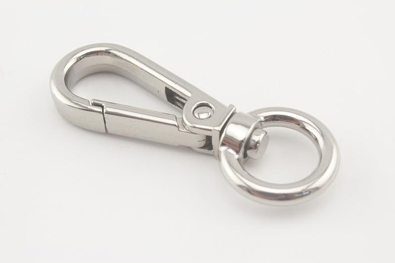 Pear Push-Gate Swivel Clasp, Round Eye (1/2")