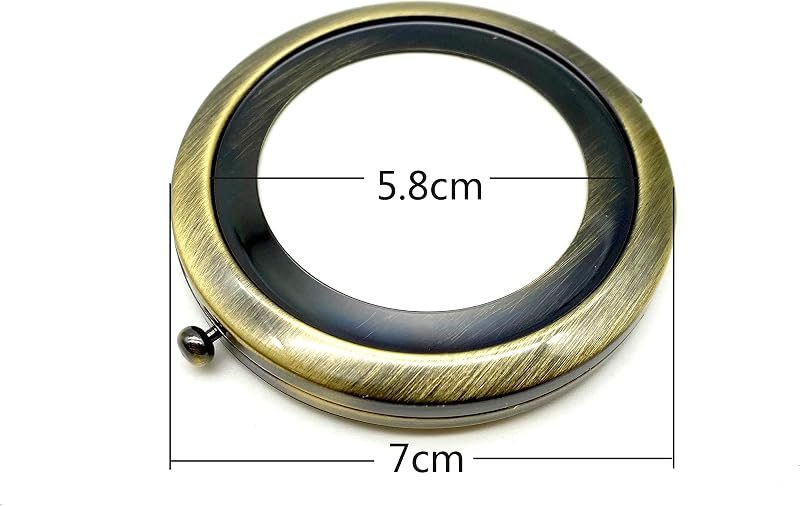 Round Compact Mirror Blank with Engraved Rim, 2 3/4" (7 cm)