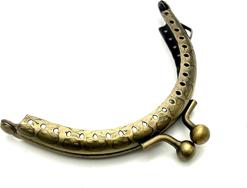 Half-Round Sew-In Kiss-Lock Purse Frame, 3 3/8" x 2" (8.5 x 5 cm)