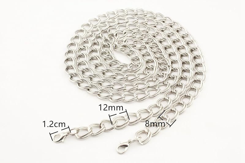 Custom Personalized Bag Purse Crossbody Shoulder Double Chain Strap Handles Replacement Extender / Nickel