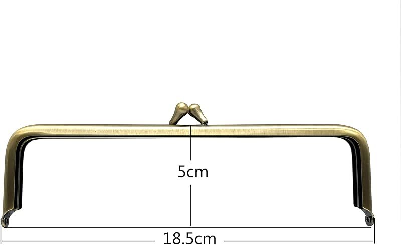 Rectangle Glue-In Kiss-Lock Purse Frame, 7 1/4" x 2" (18.5 x 5 cm)