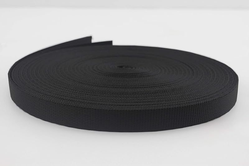 Nylon Webbing Ribbon Heavy Weight Black Strap Replacement