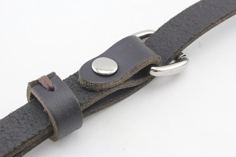 Adjustable Genuine Leather Crossbody Strap, 46 3/8" (118 cm) - Round-Eye Push-Gate Hooks
