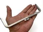 Rectangle Glue-In Purse Frame, 7" x 2" (18 x 5 cm) - Flat Clasp (No Balls)