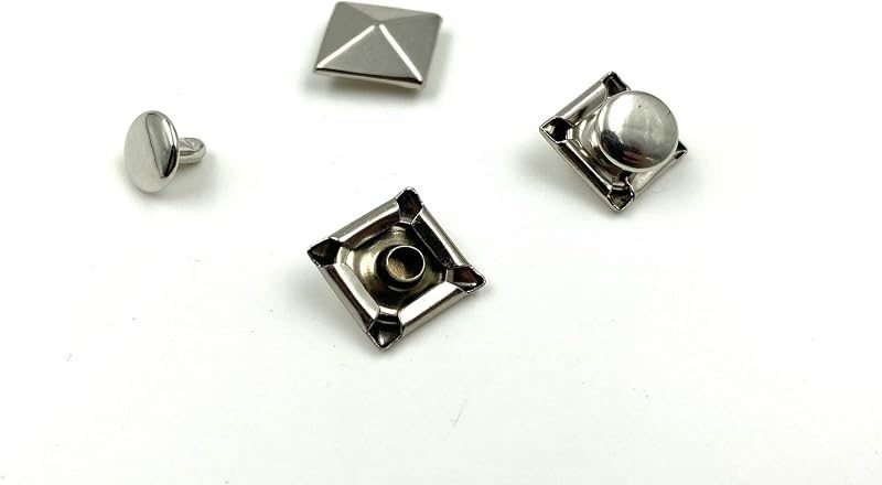 Pyramid Rivet / Iron Double Cap, Purse Rivets Studs Spots for Leather Bag Making Clothing Shoes Nickel