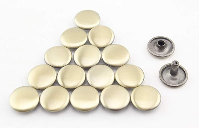 Double Flat Rivet Solid Brass Double Cap, Purse Rivet Studs for Leather Bag Making Clothing Shoes Anti Bronze - 1/2" (12 mm)