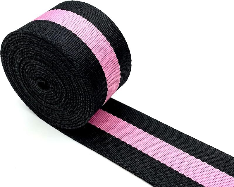 Stripe Webbing Ribbon Polyester-Cotton Blend Strap Replacement 5 Yards